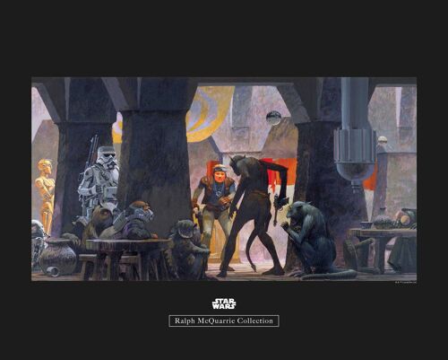 Wandbild - Star Wars Classic RMQ Mos Eisley Streets - Größe: 50 x 40 cm