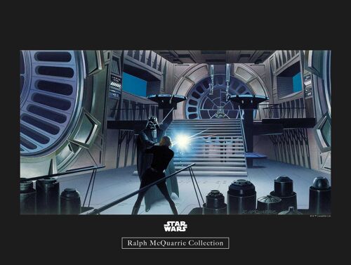 Wandbild - Star Wars Classic RMQ Vader Luke Throneroom - Größe: 40 x 30 cm