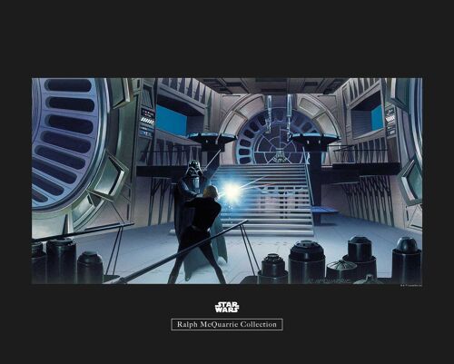Wandbild - Star Wars Classic RMQ Vader Luke Throneroom - Größe: 50 x 40 cm
