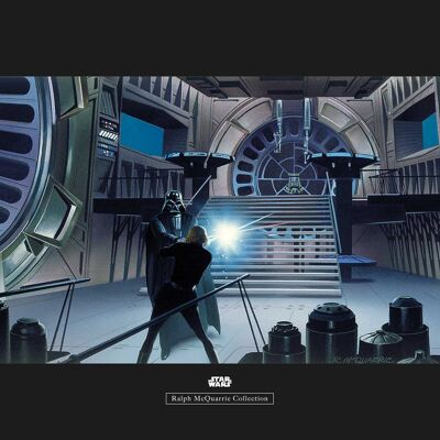Wandbild - Star Wars Classic RMQ Vader Luke Throneroom - Größe: 70 x 50 cm