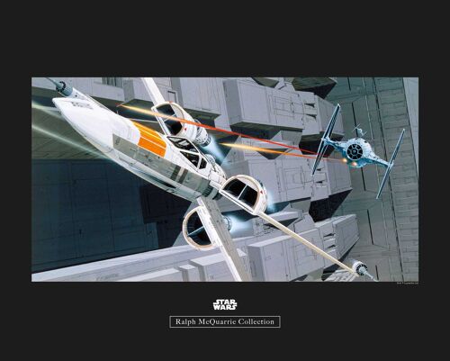 Wandbild - Star Wars Classic RMQ X-Wing vs TIE-Fighter - Größe: 50 x 40 cm