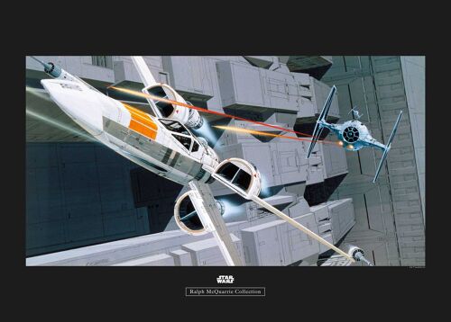 Wandbild - Star Wars Classic RMQ X-Wing vs TIE-Fighter - Größe: 70 x 50 cm