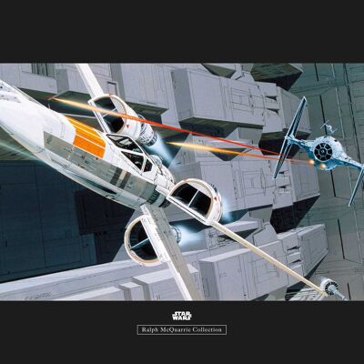 Mural - Star Wars Classic RMQ X-Wing vs TIE Fighter - Medida: 70 x 50 cm