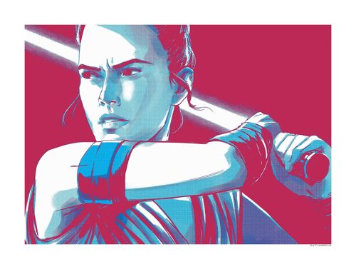 Wandbild - Star Wars Faces Rey - Größe: 40 x 30 cm