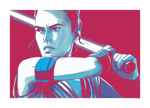 Wandbild - Star Wars Faces Rey - Größe: 70 x 50 cm