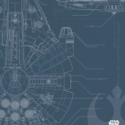 Murale - Star Wars Blueprint Falcon - Dimensioni: 30 x 40 cm