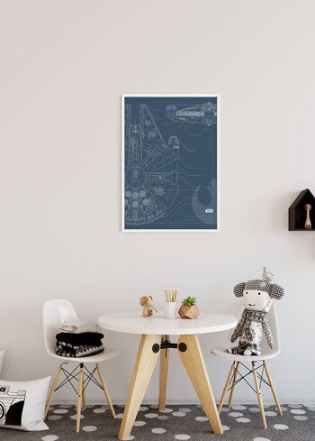 Papier peint - Star Wars Blueprint Falcon - Dimensions : 40 x 50 cm 4