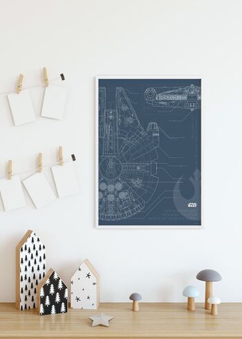 Papier peint - Star Wars Blueprint Falcon - Dimensions : 40 x 50 cm 5