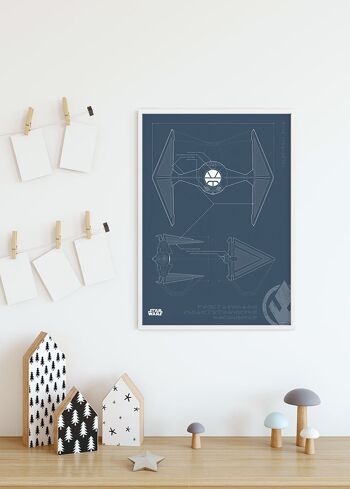 Papier peint - Star Wars Blueprint Sith TIE Fighter - Dimensions : 30 x 40 cm 5