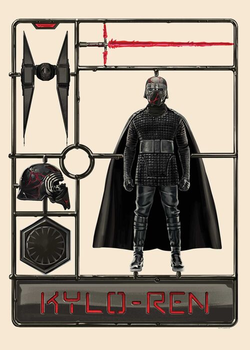 Wandbild - Star Wars Toy Kylo - Größe: 50 x 70 cm