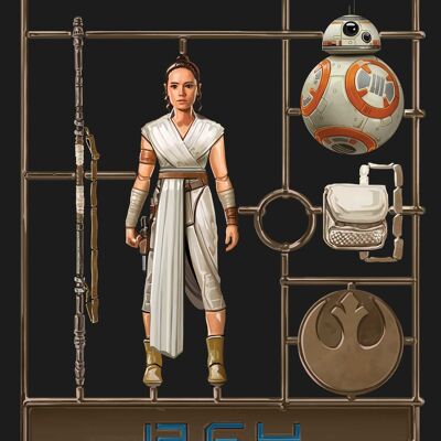 Wandbild - Star Wars Toy Rey - Größe: 30 x 40 cm