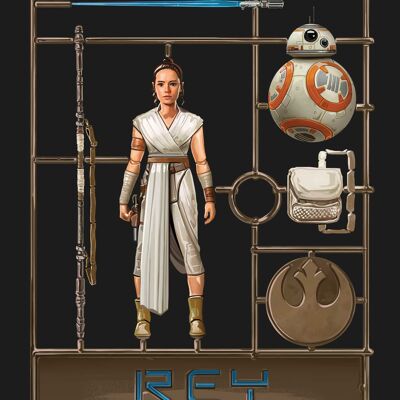 Wandbild - Star Wars Toy Rey - Größe: 40 x 50 cm