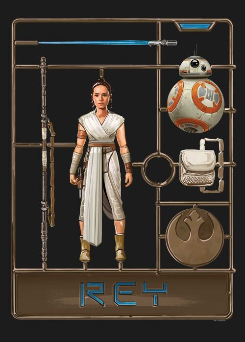 Wandbild - Star Wars Toy Rey - Größe: 50 x 70 cm