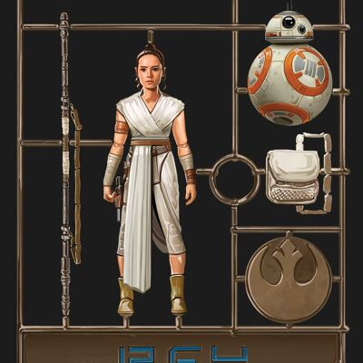 Murale - Star Wars Toy Rey - Dimensioni: 50 x 70 cm