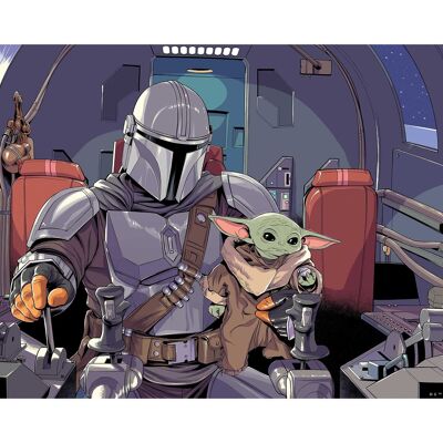 Wandbild - Mandalorian The Child Cockpit - Größe: 40 x 30 cm