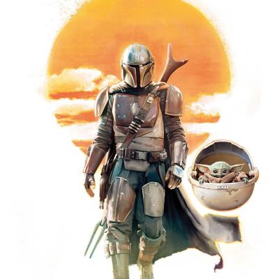 Wall Mural - Mandalorian The Child Family Trip - Size: 30 x 40 cm