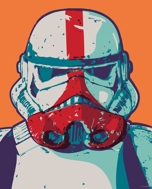 Wandbild - Mandalorian Pop Art Stormtrooper - Größe: 40 x 50 cm