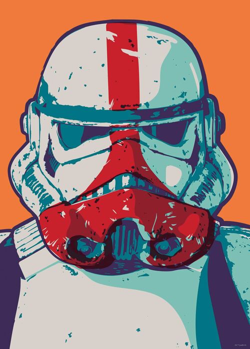 Wandbild - Mandalorian Pop Art Stormtrooper - Größe: 50 x 70 cm