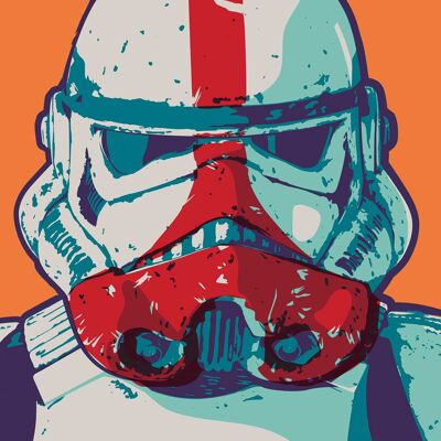 Mural - Stormtrooper Mandaloriano Pop Art - Medida: 50 x 70 cm