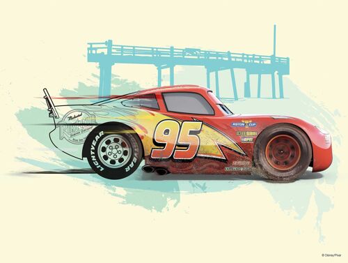 Wandbild - Cars Lightning McQueen - Größe: 40 x 30 cm