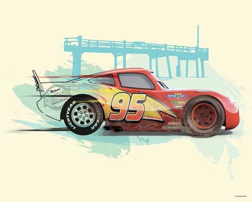 Wandbild - Cars Lightning McQueen - Größe: 50 x 40 cm