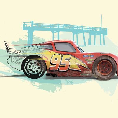 Papier peint - Cars Lightning McQueen - Format : 50 x 40 cm