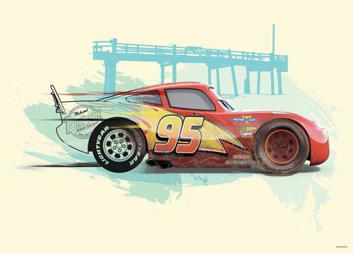Wandbild - Cars Lightning McQueen - Größe: 70 x 50 cm
