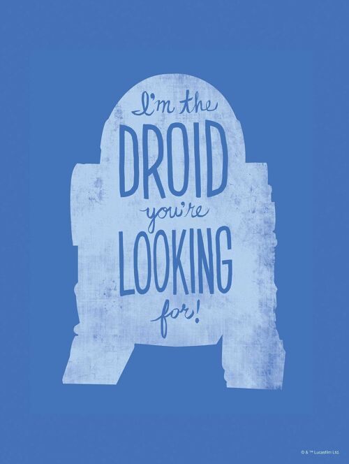 Wandbild - Star Wars Silhouette Quotes R2D2 - Größe: 30 x 40 cm