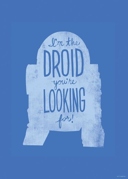 Wandbild - Star Wars Silhouette Quotes R2D2 - Größe: 50 x 70 cm