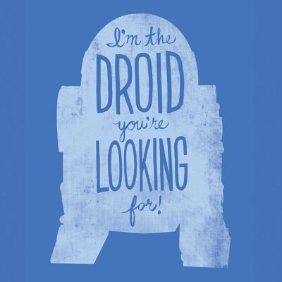 Wandbild - Star Wars Silhouette Quotes R2D2 - Größe: 40 x 50 cm