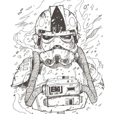 Wandbild - Star Wars Pilot Drawing - Größe: 30 x 40 cm