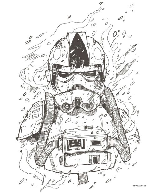 Wandbild - Star Wars Pilot Drawing - Größe: 40 x 50 cm