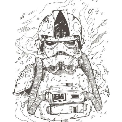 Wandbild - Star Wars Pilot Drawing - Größe: 40 x 50 cm