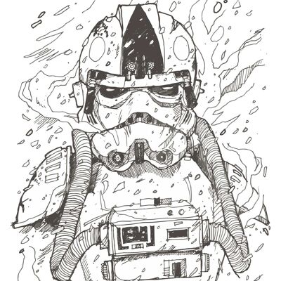 Wandbild - Star Wars Pilot Drawing - Größe: 50 x 70 cm