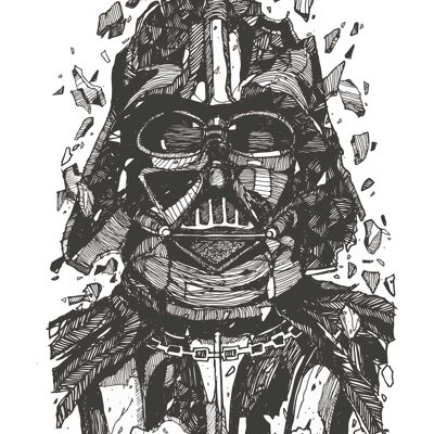 Mural - Dessin Star Wars Dark Vador - Dimensions : 30 x 40 cm