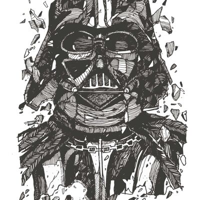 Wandbild - Star Wars Darth Vader Drawing - Größe: 50 x 70 cm