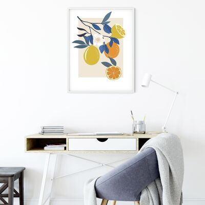 Wandbild - Illustration Finest Fruits  - Größe: 50 x 70 cm