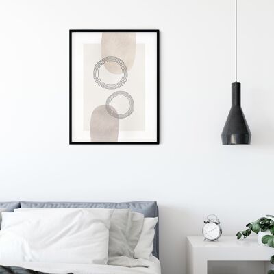 Wandbild - Line Art Circles  - Größe: 30 x 40 cm