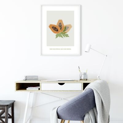 Papier peint - Papaye cultivée - Dimensions : 30 x 40 cm