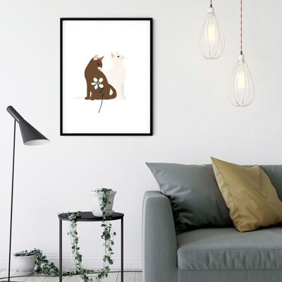 Wandbild - Loving Cats  - Größe: 30 x 40 cm