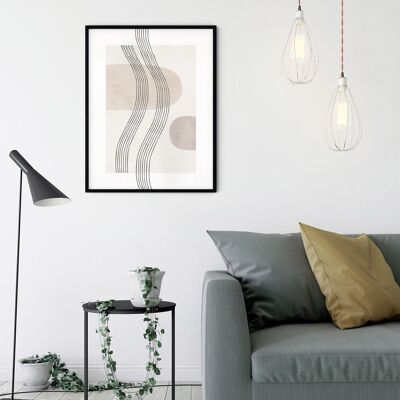 Papier peint - Line Art Waves - Format : 30 x 40 cm