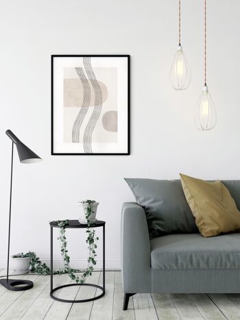 Papier peint - Line Art Waves - Format : 40 x 50 cm