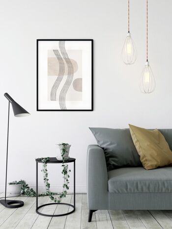 Papier peint - Line Art Waves - Format : 50 x 70 cm