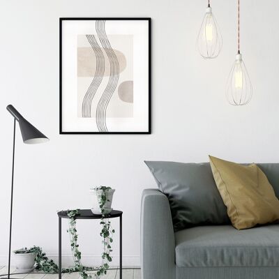 Papier peint - Line Art Waves - Format : 50 x 70 cm