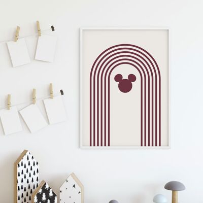 Mural - Minimal Mickey - Medida: 40 x 50 cm