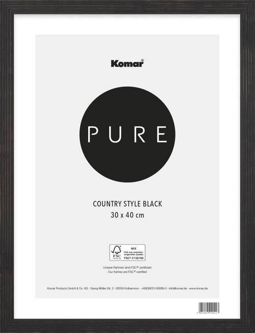 Bilderrahmen Holz Country Style Black 30 x 40 cm