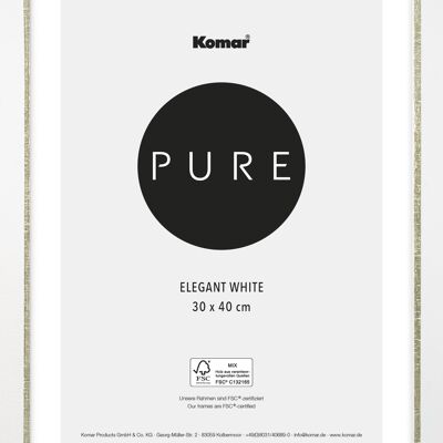Picture frame wood Elegant White 30 x 40 cm