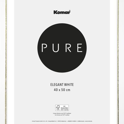 Picture frame wood Elegant White 40 x 50 cm