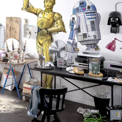 Papel pintado fotográfico autoadhesivo no tejido - Star Wars XXL R2D2 - tamaño 127 x 120 cm