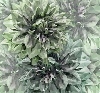 Papier peint photo intissé - Fleurs d'émeraude - format 300 x 280 cm 2
